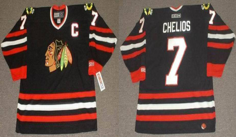 2019 Men Chicago Blackhawks 7 Chelios black CCM NHL jerseys